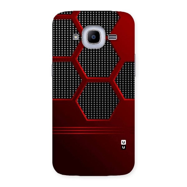 Red Black Hexagons Back Case for Samsung Galaxy J2 2016